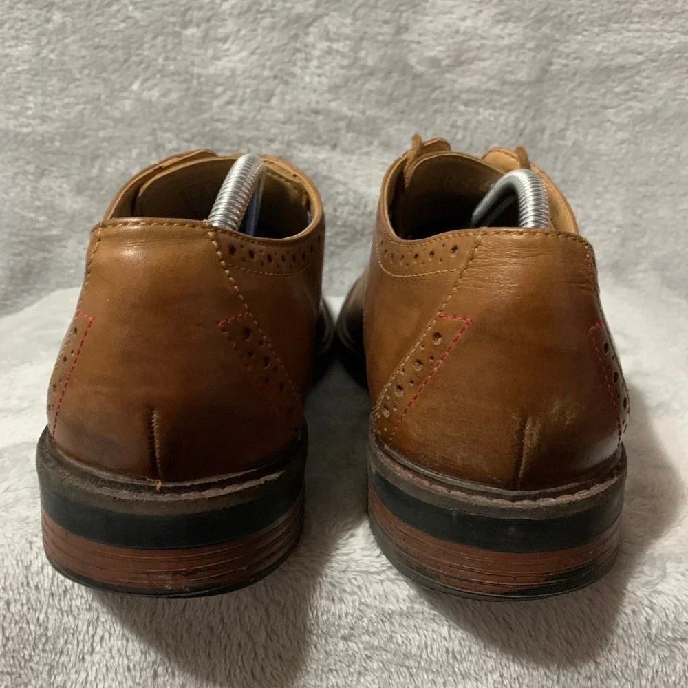 Bostonian Commonwealth‎ Men's Tan Leather Wingtip Oxford Dress Shoes Size 10.5